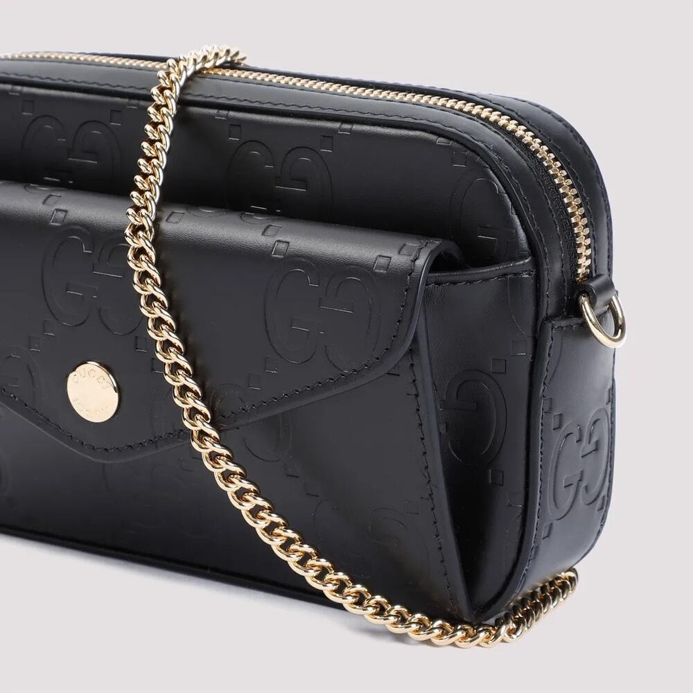 Gucci GG Super Mini Shoulder Bag Black Leather with Chain Strap Brand BNIB - Picture 3 of 11